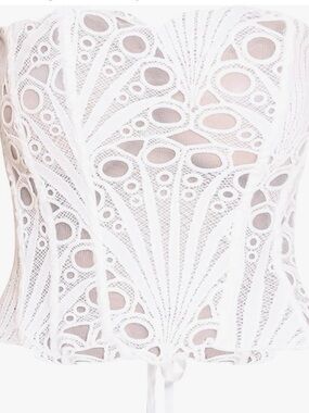 White seashell Strapless Corset Top